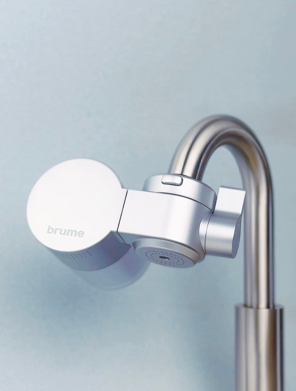 brume filter installed on a bathroom faucet