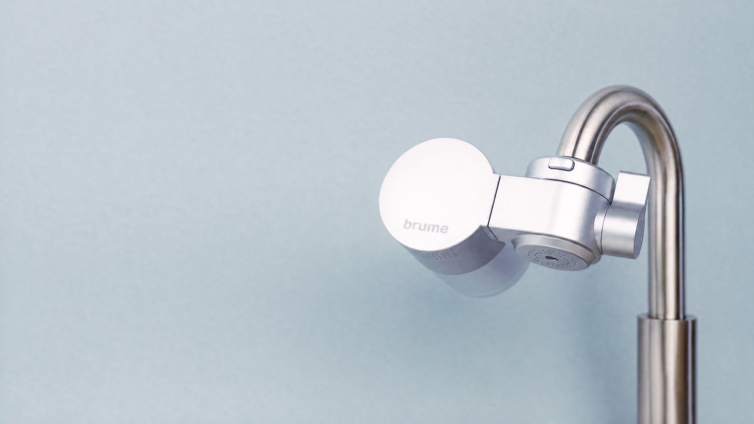 brume filter installed on a bathroom faucet